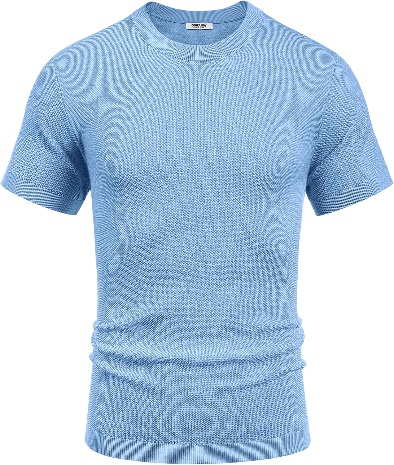 COOFANDY Men's Knit T-Shirts Short Sleeve Crewneck Shirt Casual Textured Pullover Tees - Image 8