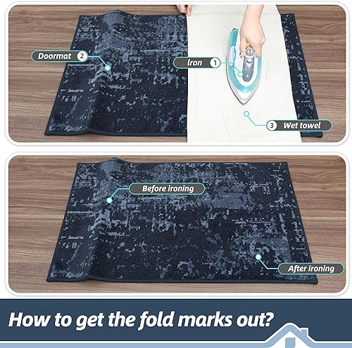 Miniatura 8 de BEQHAUSE Tapete para puerta de 20 x 32 pulgadas, antideslizante, lavable, resistente a las manchas, absorbente, tapete de bienvenida para puerta