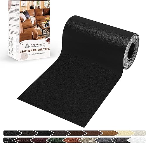 Miniatura 1 de King Mountain Cinta de reparación de cuero de 4 x 63 pulgadas, extra longitud, parche de reparación de cuero autoadhesivo para muebles de cuero