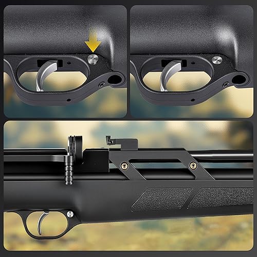 Miniatura 3 de PINTY Pistola de pellets PCP, rifle de aire de pellets de calibre 0.22 de 0.217 in para adultos, pistola de aire PCP de un solo disparo, pistola de