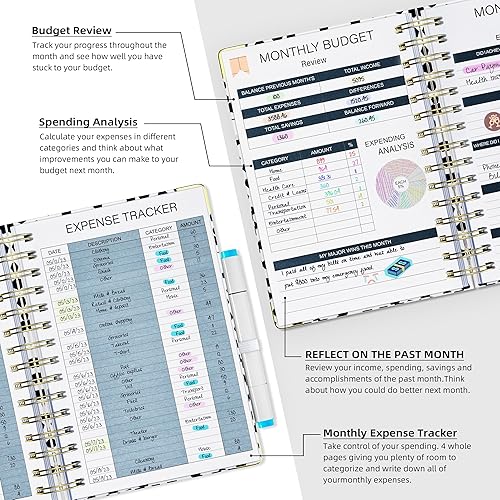Miniatura 5 de Ospelelf Planificador de presupuesto - Libro de presupuesto con organizador de facturas y rastreador de gastos, planificador de presupuestolibro de