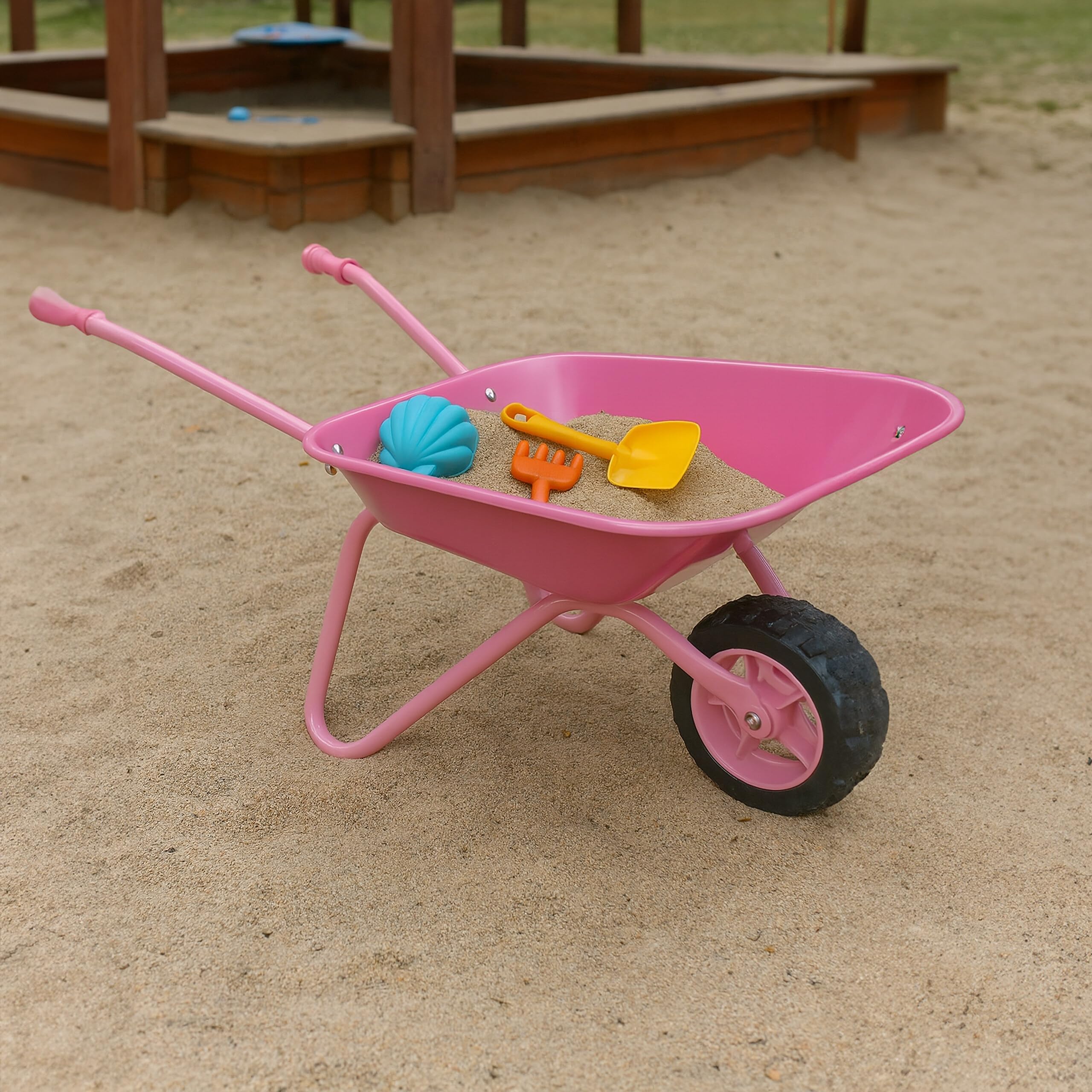 Relaxdays Carriola per Bambini, Manici ergonomici, HLP: 43x74x36 cm, Metallo, plastica, Giocattolo