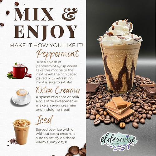 Miniatura 10 de Elderwise Organics Café con leche con especias  Desarrollado por calabaza y hongos  Musgo marino, Chaga, melena de león, Reishi  8 porciones - Café