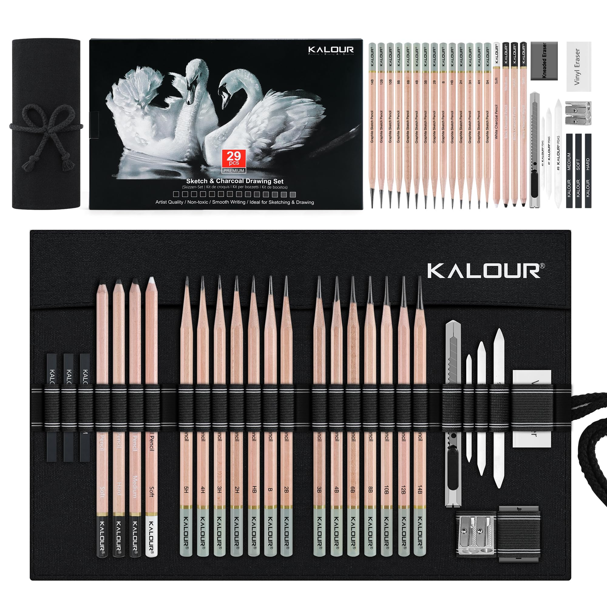 72 Stuks - Set Tekening Schetsen Set Schetsen Tekening Potlood Kit Art Schilderen Tool Voor Beginner Skrtching Tekening Briefpapier Levert
