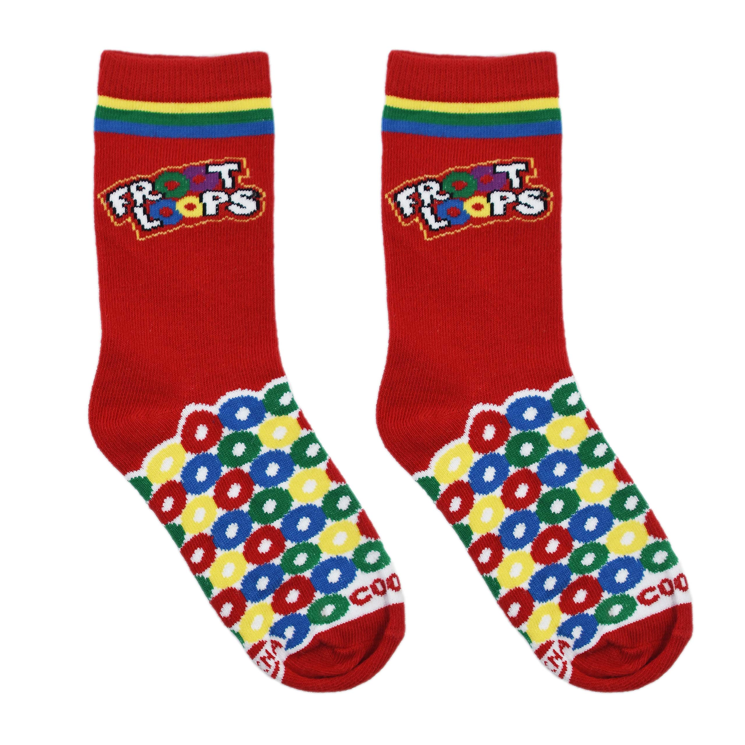Cool SocksKid's Novelty Crew Socks, Froot Loops Cereal, Size 7-10 Years