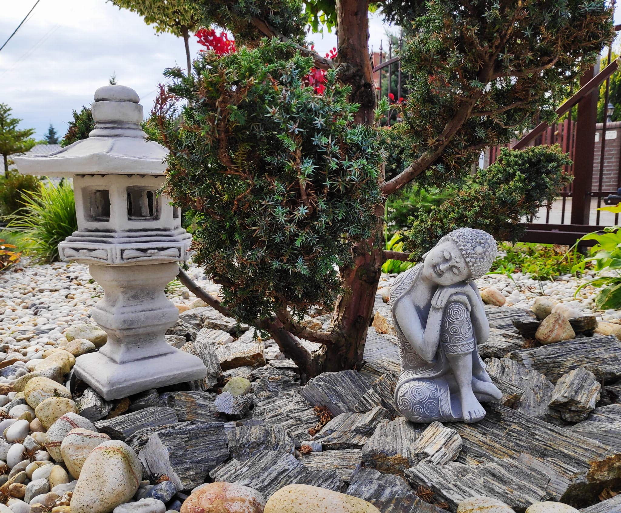 Ornement de décoration de Jardin Statue en Pierre - Koṇagamana Bouddha endormi à Droite