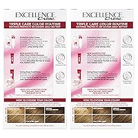 Vista 85 de L'Oreal Paris Excellence Creme - Coloración permanente para el cabello, castaño oscuro 4, 100% de cobertura de canas, paquete de 2