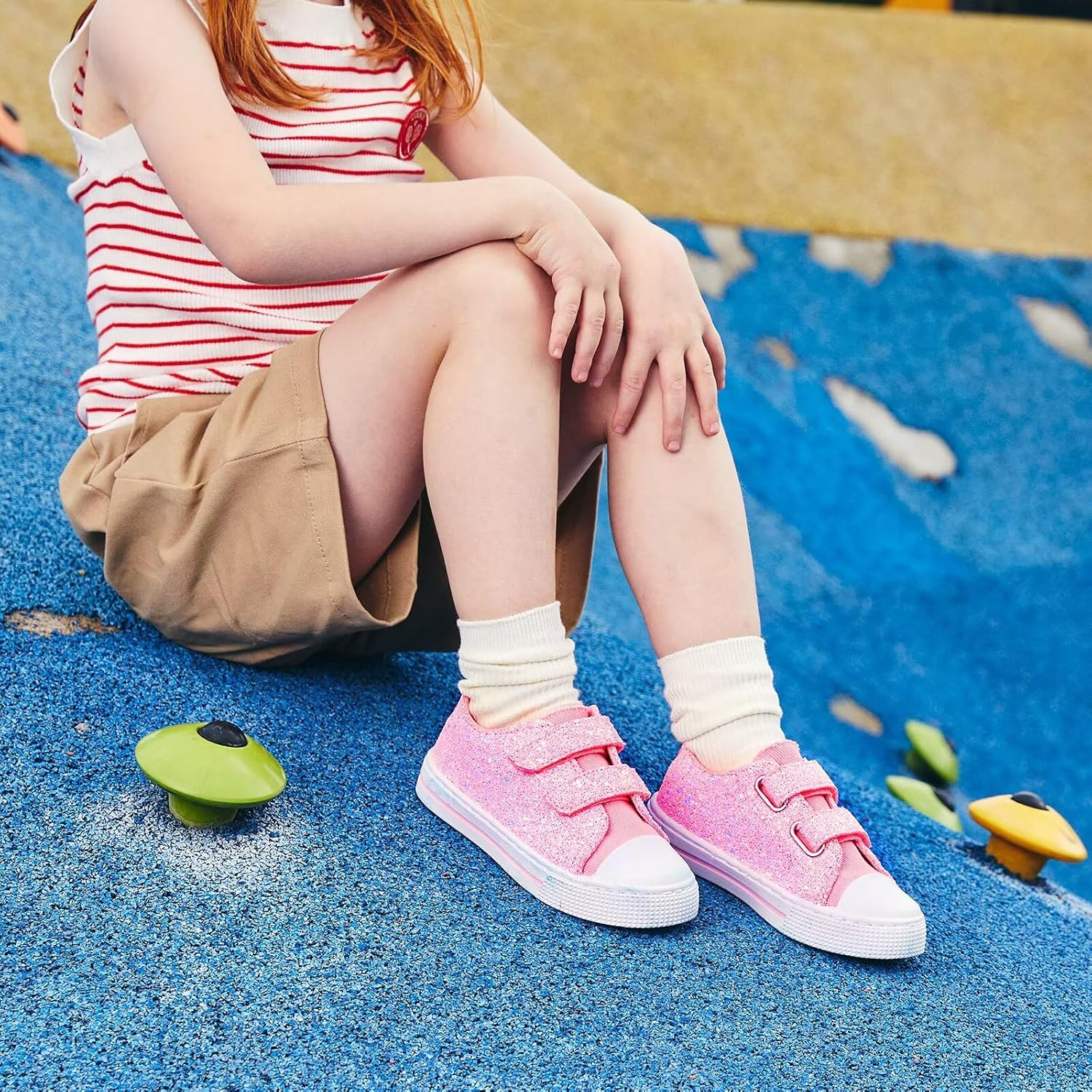 EUXTERPA Kids Toddler Sneakers Boys Girls Canvas Shoes Walking Sneaker with Easy Fasten Strap - Image 2