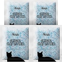 COCOYO Silica Gel Crystal Cat Litter, 17.2 Lbs Value Pack (4x4.3 Lbs) - Odor Eliminating, Dust-Free, Long-Lasting for Cats