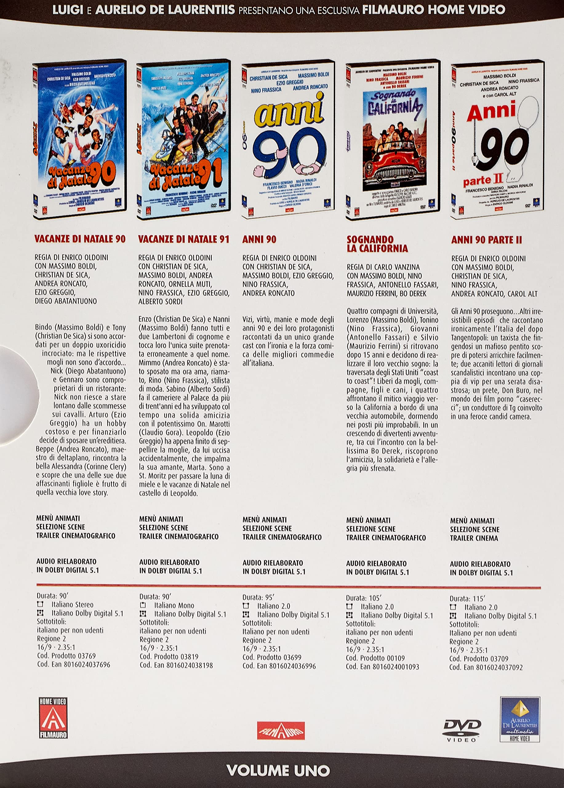 Anni'90 Vol.1 (Box 5 Dvd)