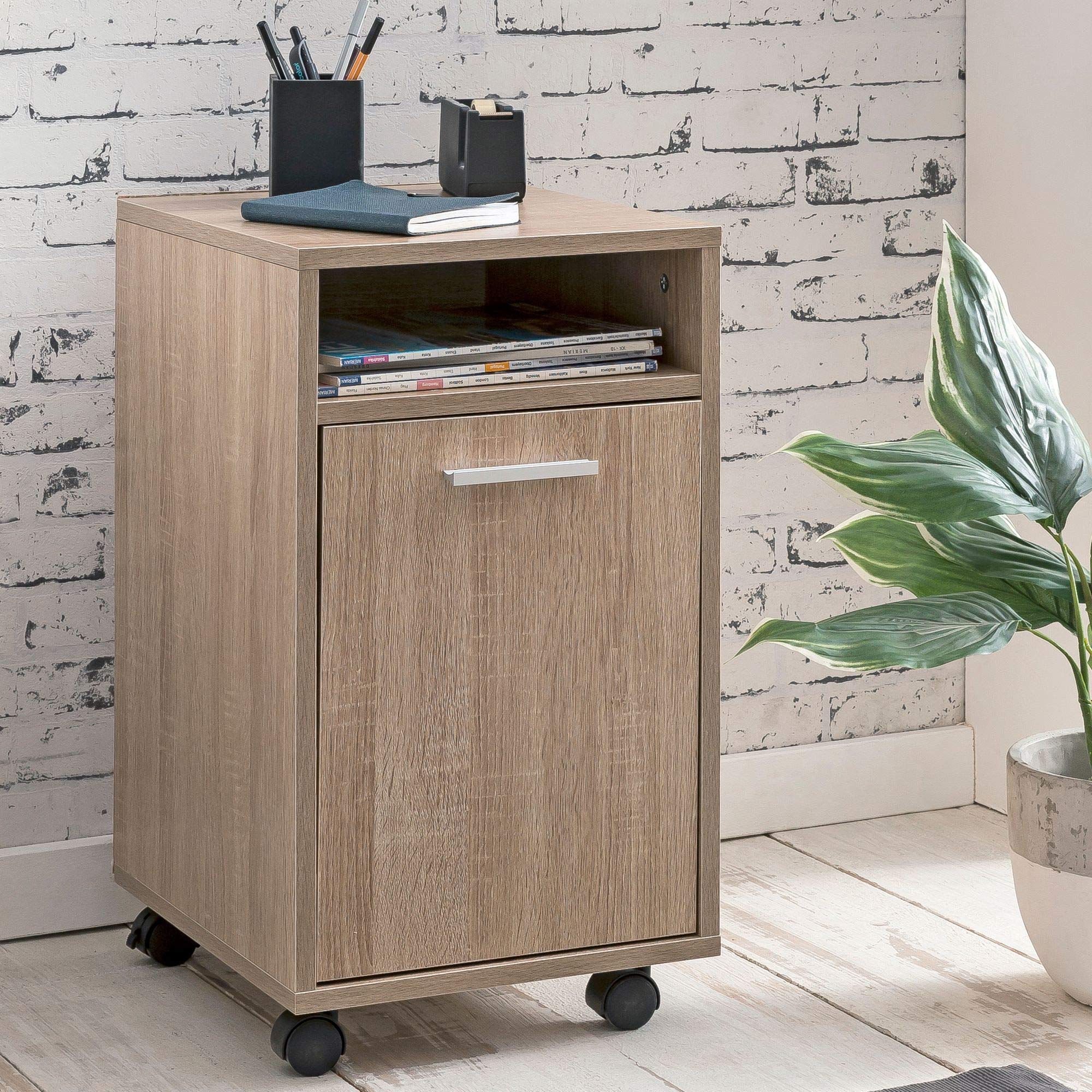 scrivania roll container Sonoma Ufficio Rimorchi legno Nuovo