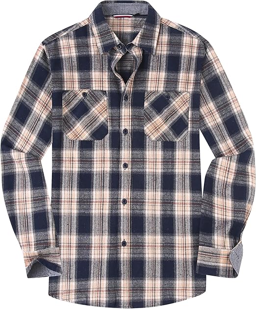 Alex Vando Mens Button Down Shirts Regular Fit Long Sleeve Casual Plaid Flannel Shirt