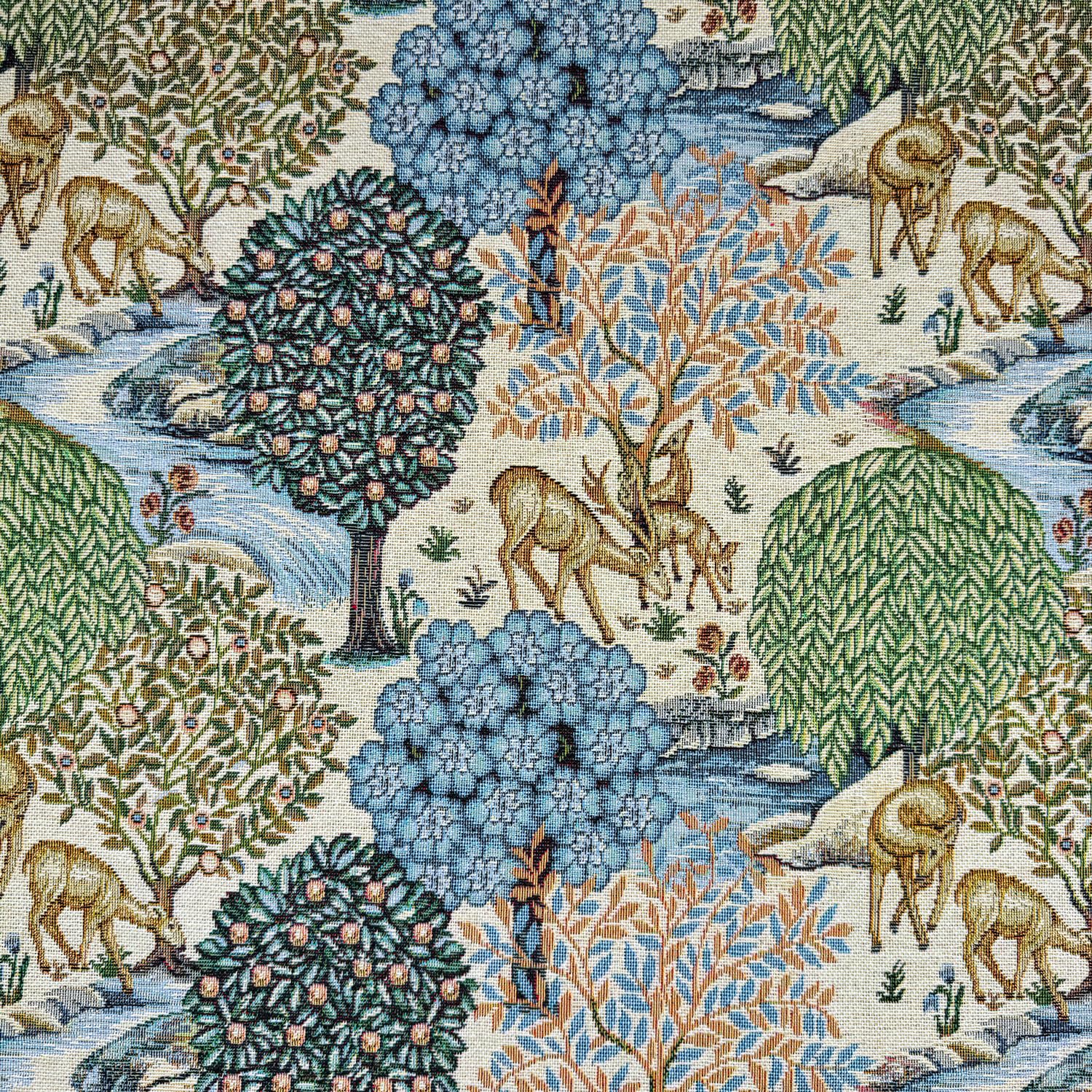 Glamour Secrets Multicoloured Tapestry Fabric - William Morris The Brook Natural Curtain Cushion Upholstery Fabric Material (100Cm X 140Cm)