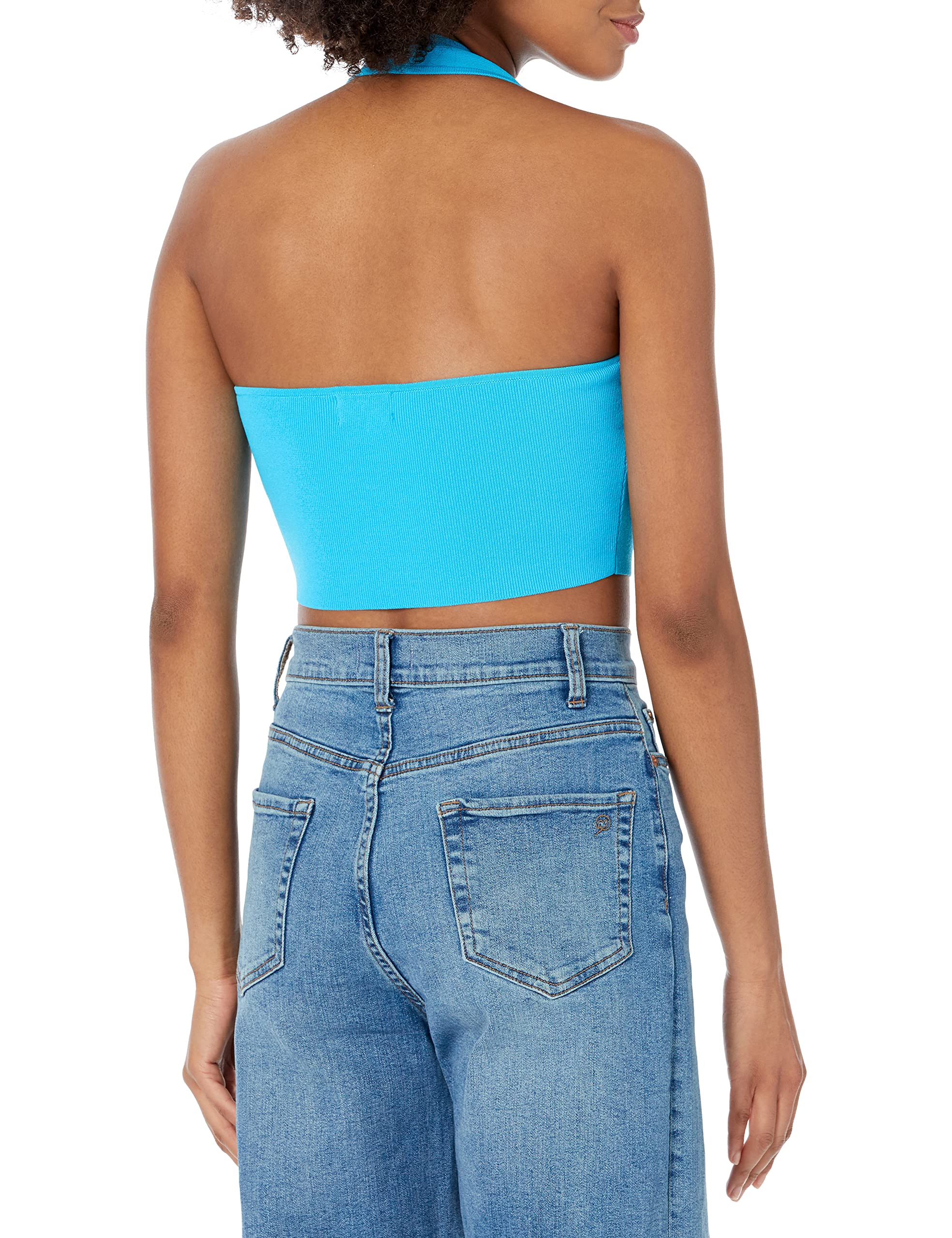 The Drop Women's Greta Fitted Square-Neck Halter Sweater Bralette