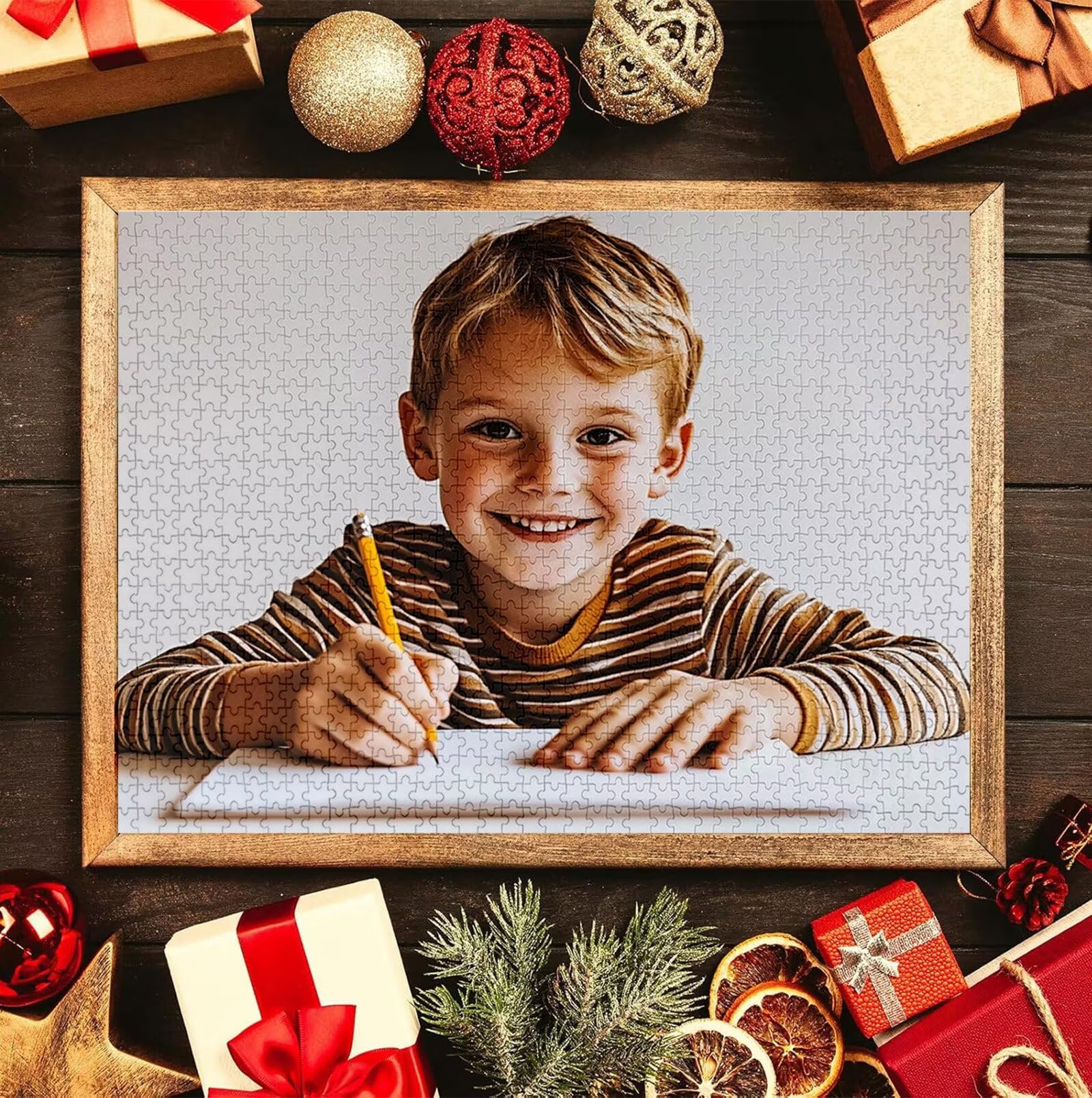 Puzzle Personalizado con Foto, Personalizada Rompecabezas Personalizado Diseña tu Logo Foto o Texto, Personalizado Navidad Halloween San Valentín Parejas Niños Familia Amigos h-4437