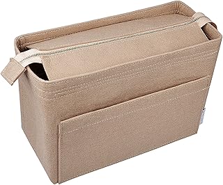 Vercord Vercord Felt Zipper Handbag Tote Purse Duffel Backpack Organizer Insert Beige Large