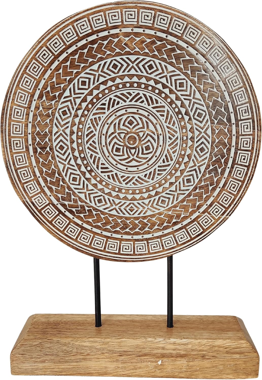 VANIYA CRAFTS® Wooden Carved Handmade Engraved Table Decor Table Sculpture Home Decor Statue for Living Room, Bedroom, Office Desktop, Cabinets, Shelf Decor (Natural White)