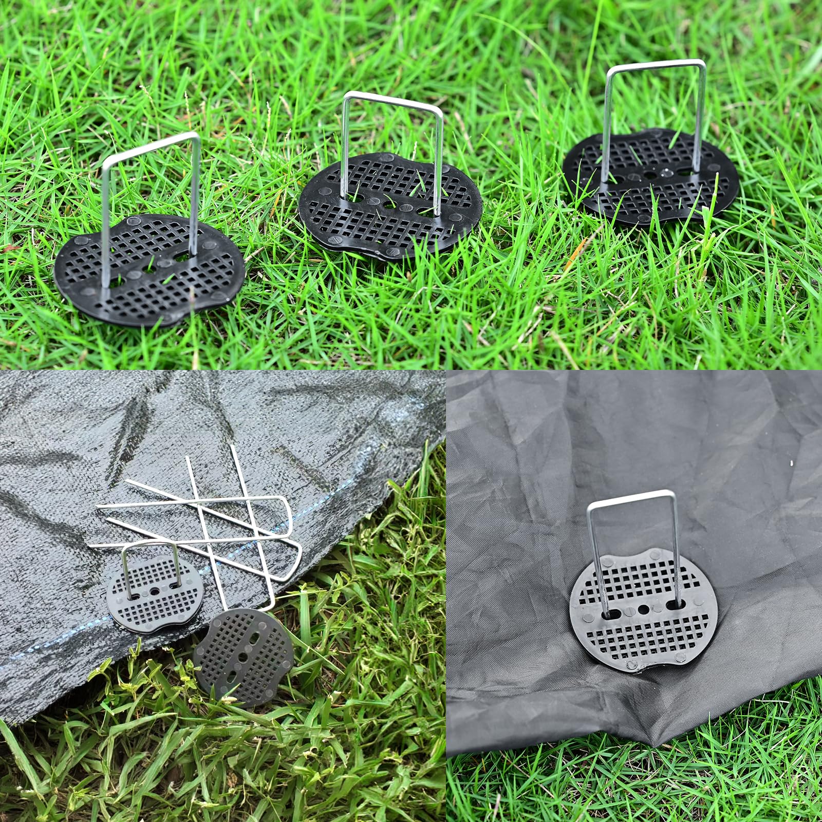 Bavooty Picchetti A U Per Terreno - 50 Ancoraggi + 50 Dischi In Acciaio Zincato - 15x4 Cm - 3