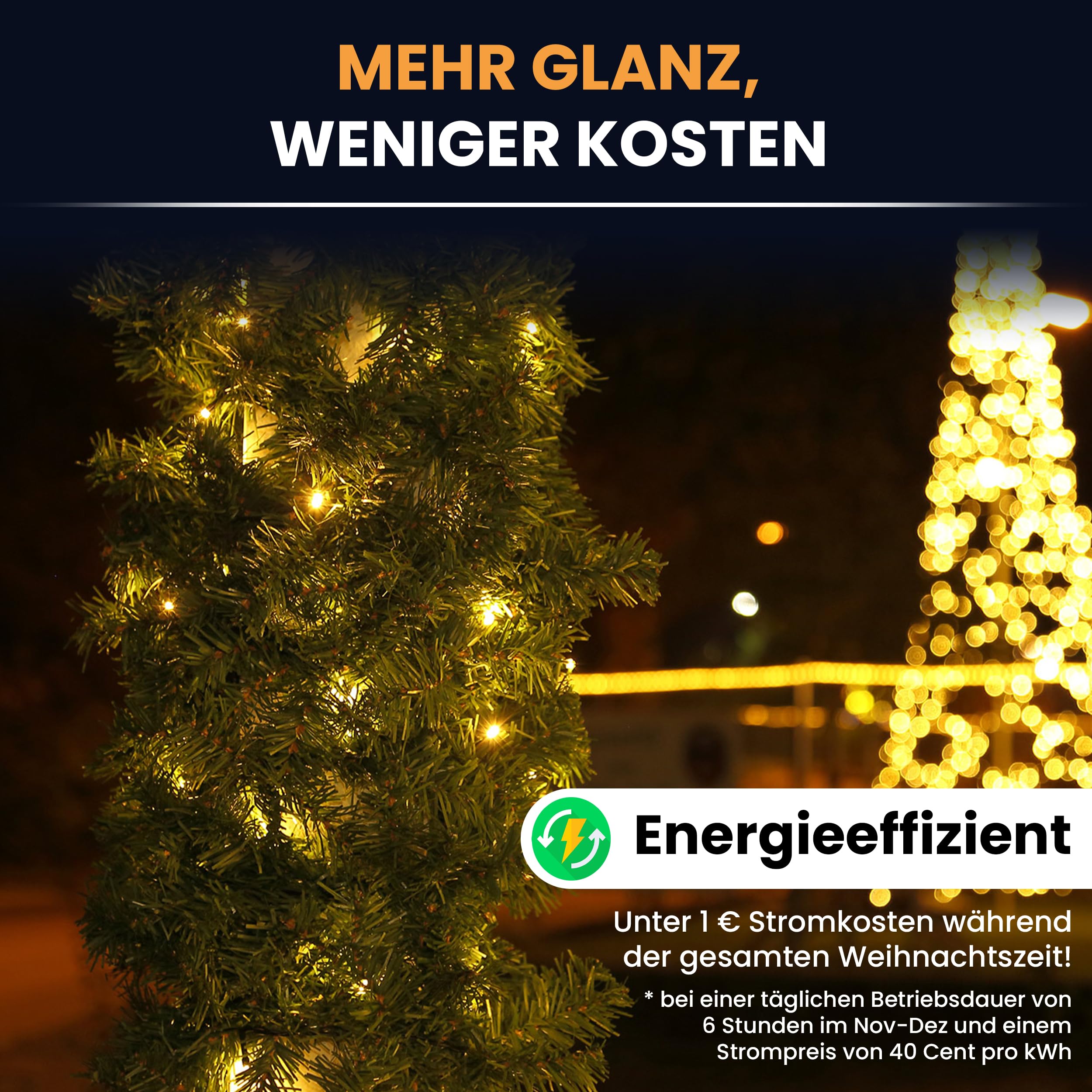 Gartenpirat Künstliche Tannengirlande Türgirlande beleuchtet 8,1 m 120 LED warmweiß Timer-Funktion Weihnachtsdeko