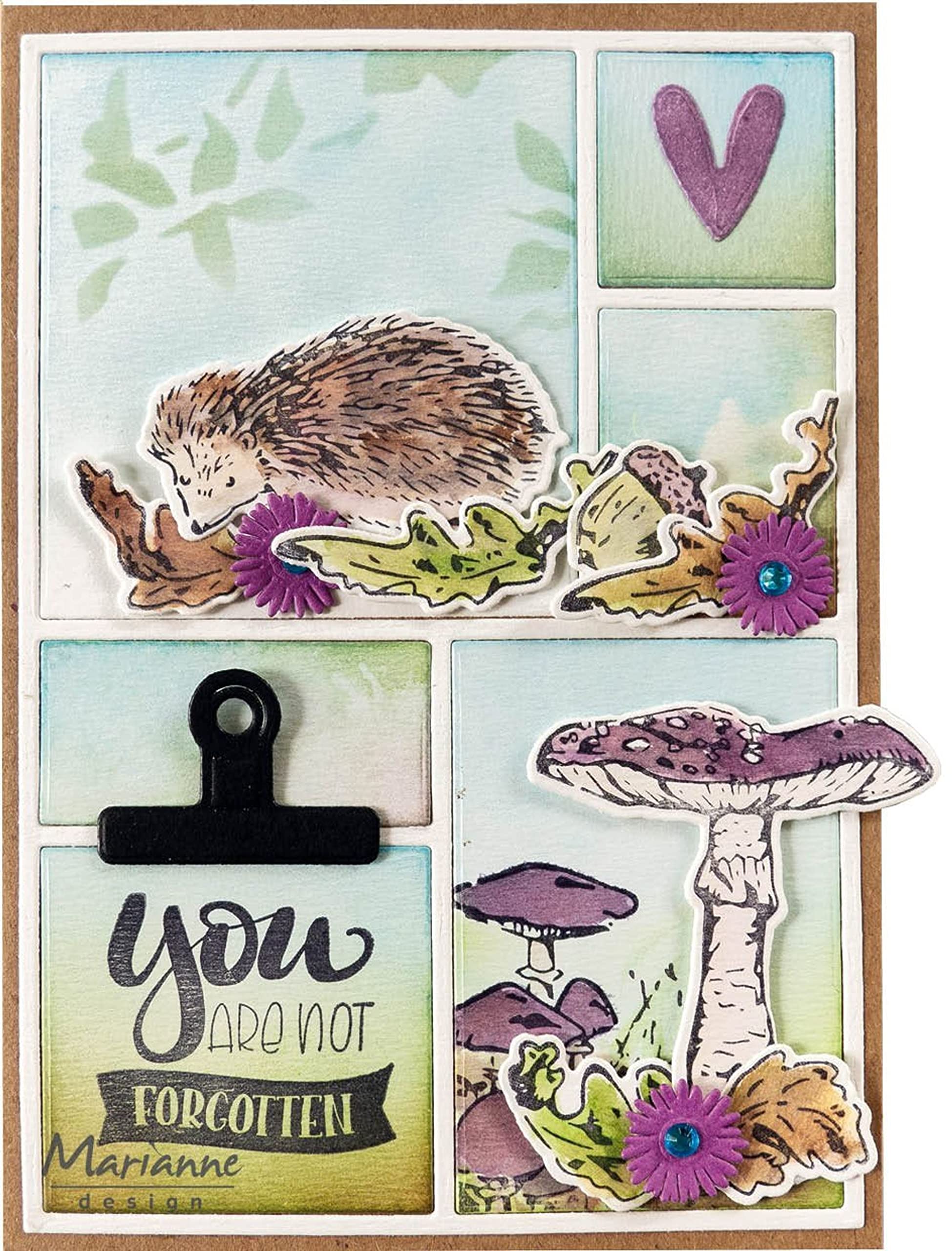 Marianne Design Cutting Dies And Stamps - Mushrooms