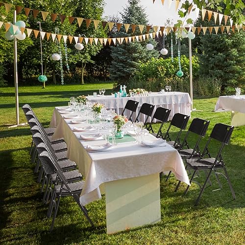 Miniatura 6 de VINGLI Sillas plegables, silla plegable resistente, asiento portátil de plástico HDPE con marco de acero para interiores y exteriores, comedor,