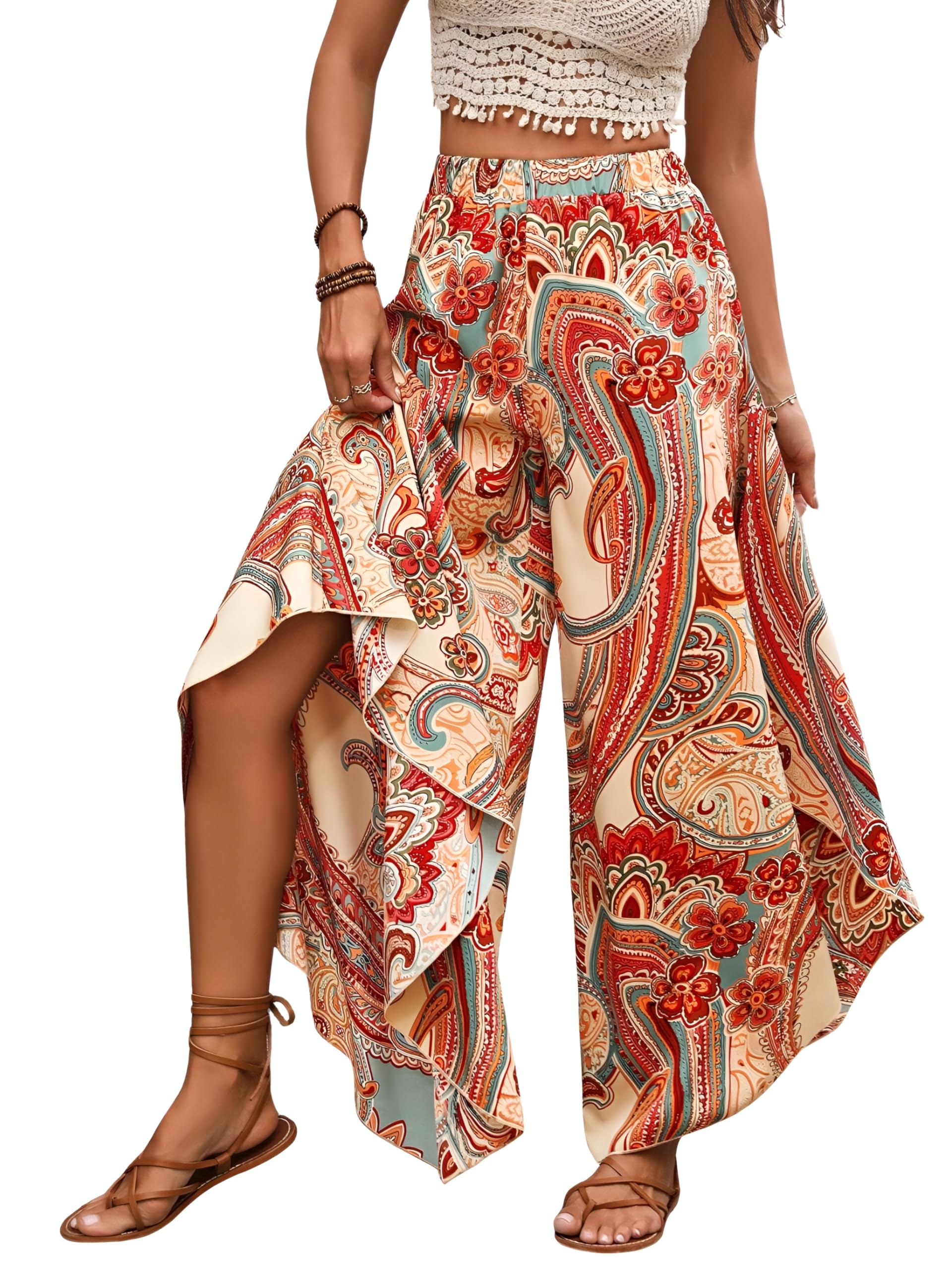 greciilooks Women's Boho Harem Pants – Printed Rayon Loose Fit Baggy Trousers with Elastic Waistband | Casual Yoga & Lounge Wear (Available in Plus Size)-picture-15