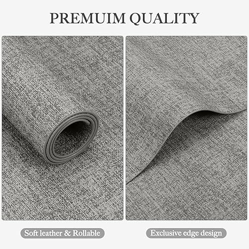 Miniatura 4 de Juego de 6 manteles individuales de piel sintética resistentes al calor, impermeables, a prueba de aceite, lavables, para comedor, cocina, comedor,