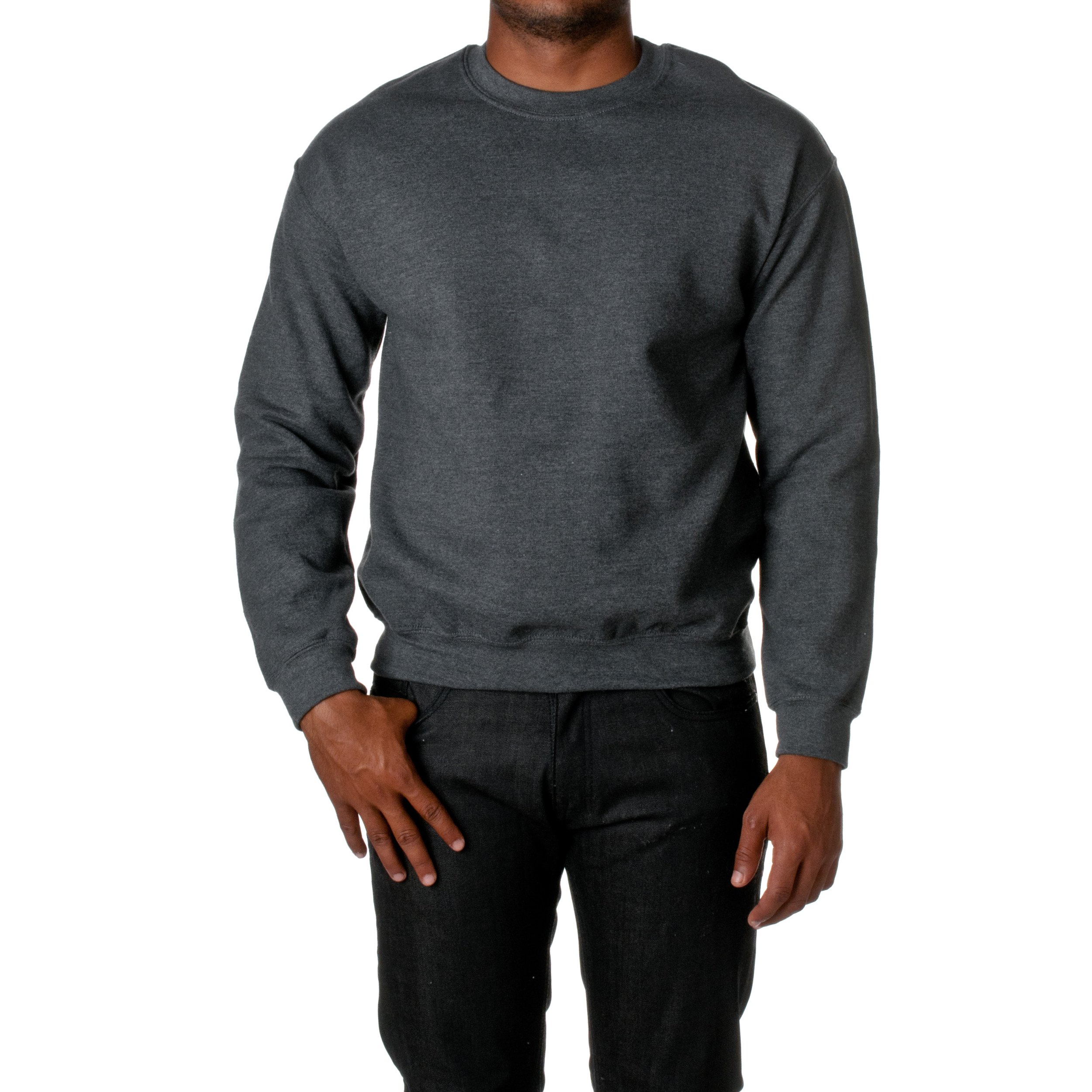 Gildan Men's Dark Heather Heavy Blend Sweatshirt Crew Neck Red Xxl - Grey - XXX-Large
