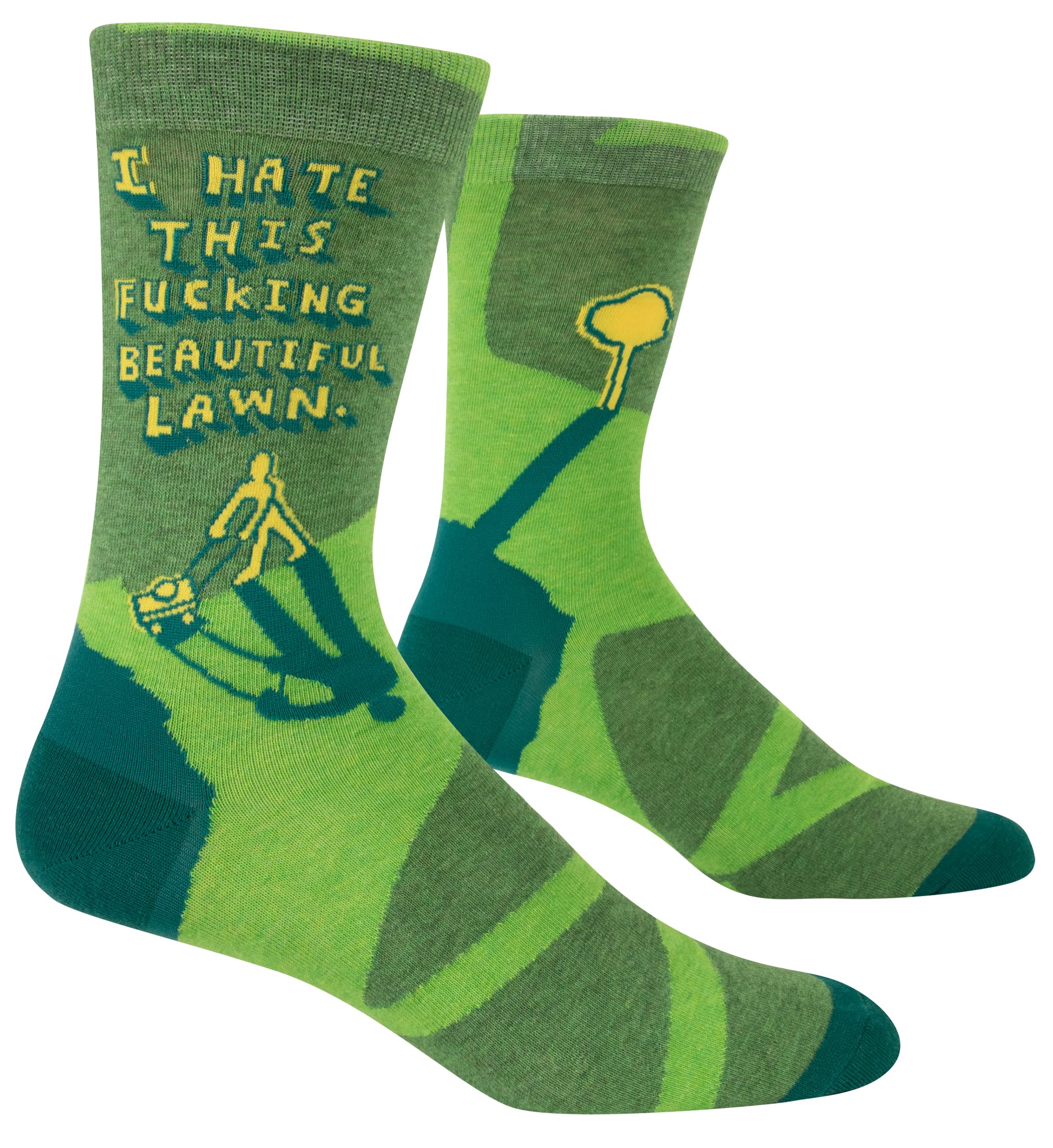 Blue Q Men's Hate This Fucking Beautiful Lawn Socks - F**King Beautiful Socks