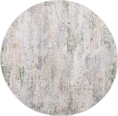 Miniatura 2 de Safavieh Palma Collection PAM358F - Alfombra redonda de 6 pies y 7 pulgadas moderna contemporánea abstracta no desprende pelusa para entrada