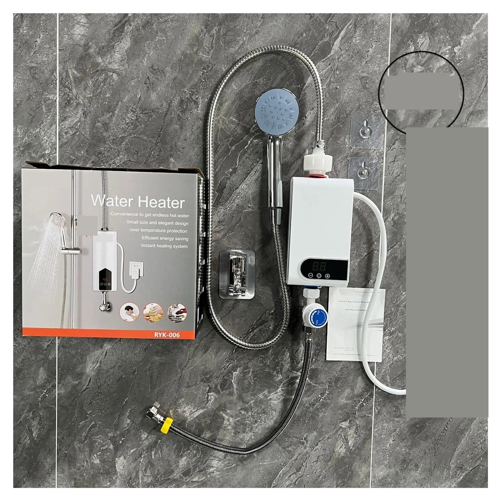 5500W Podgrzewacz Wody Natychmiastowy Bezzbiornikowy Kran Z Kranu Kuchnia Gorąca Woda Żuraw LED Digital Domowa łazienka(With Accessory 2)