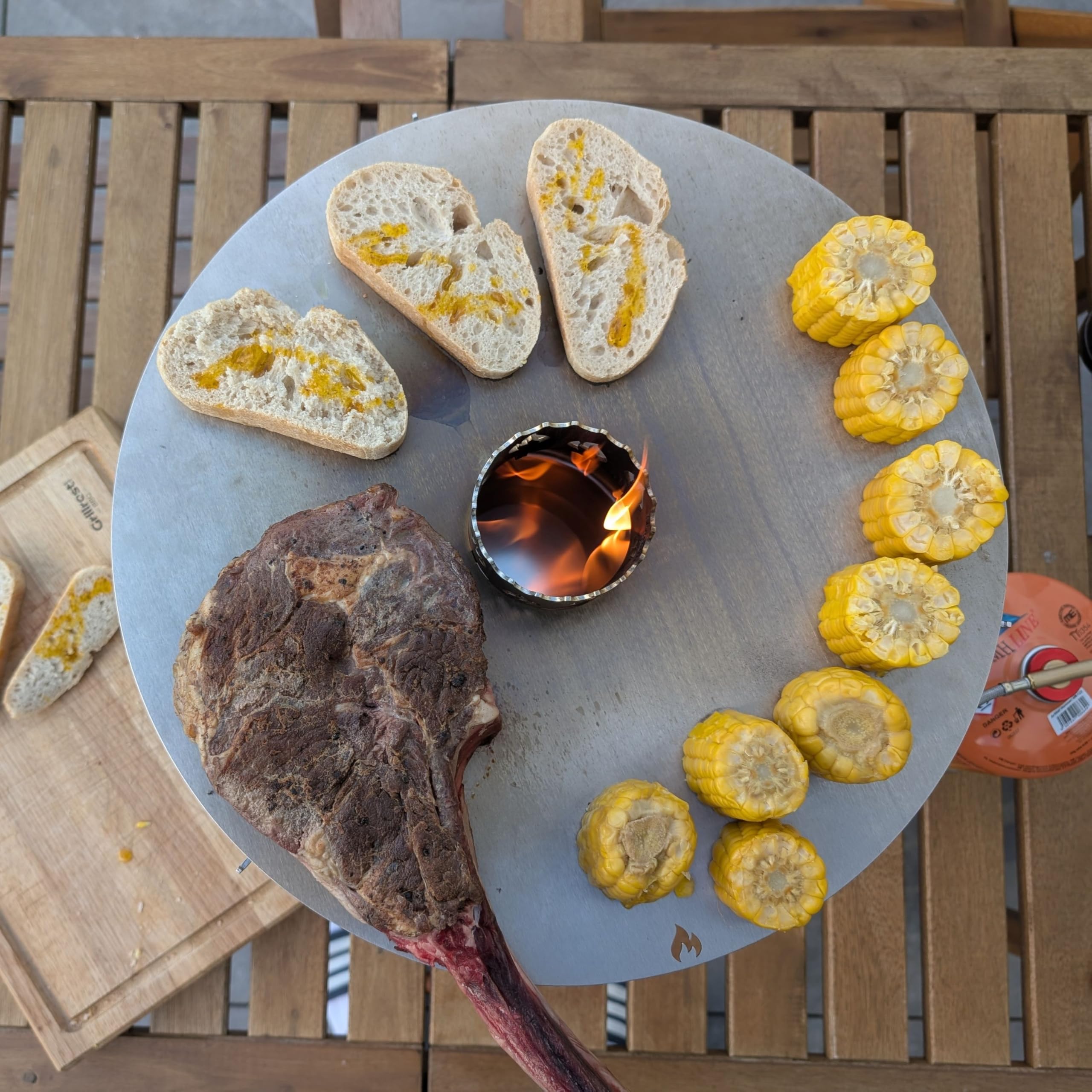 Camping-Feuerplatte aus Edelstahl steckbar - Original Grillrost.com