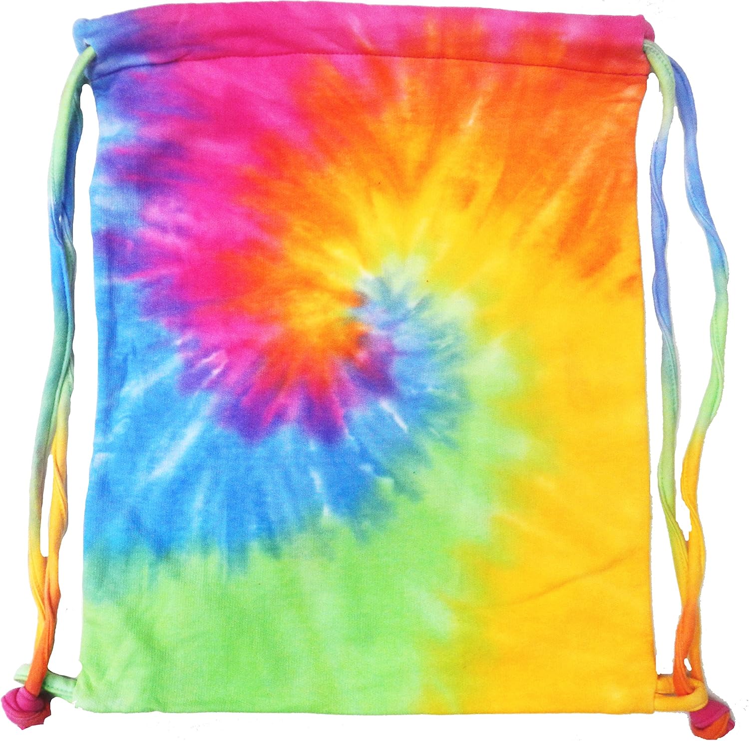 Colortone Tie Dye Drawstring Backpack, Lightweight Gym Bag for Women and Men, Eternity, One Size