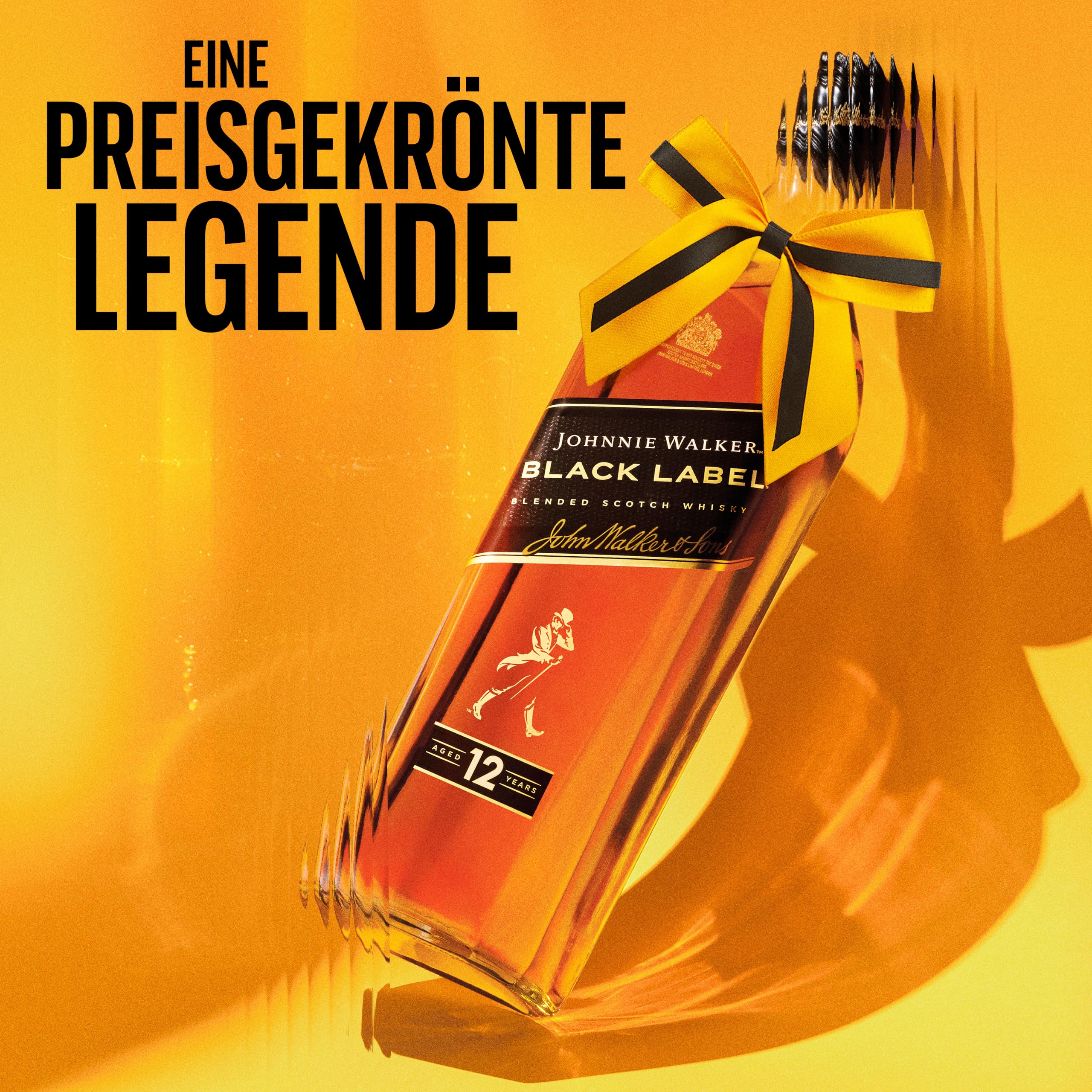 Johnnie Walker Black Label 12 Jahre, Blended Scotch Whisky, klassisch, Geschenkidee für genussvolle Abende zu Hause & mit Freunden, 40% Vol, 700ml