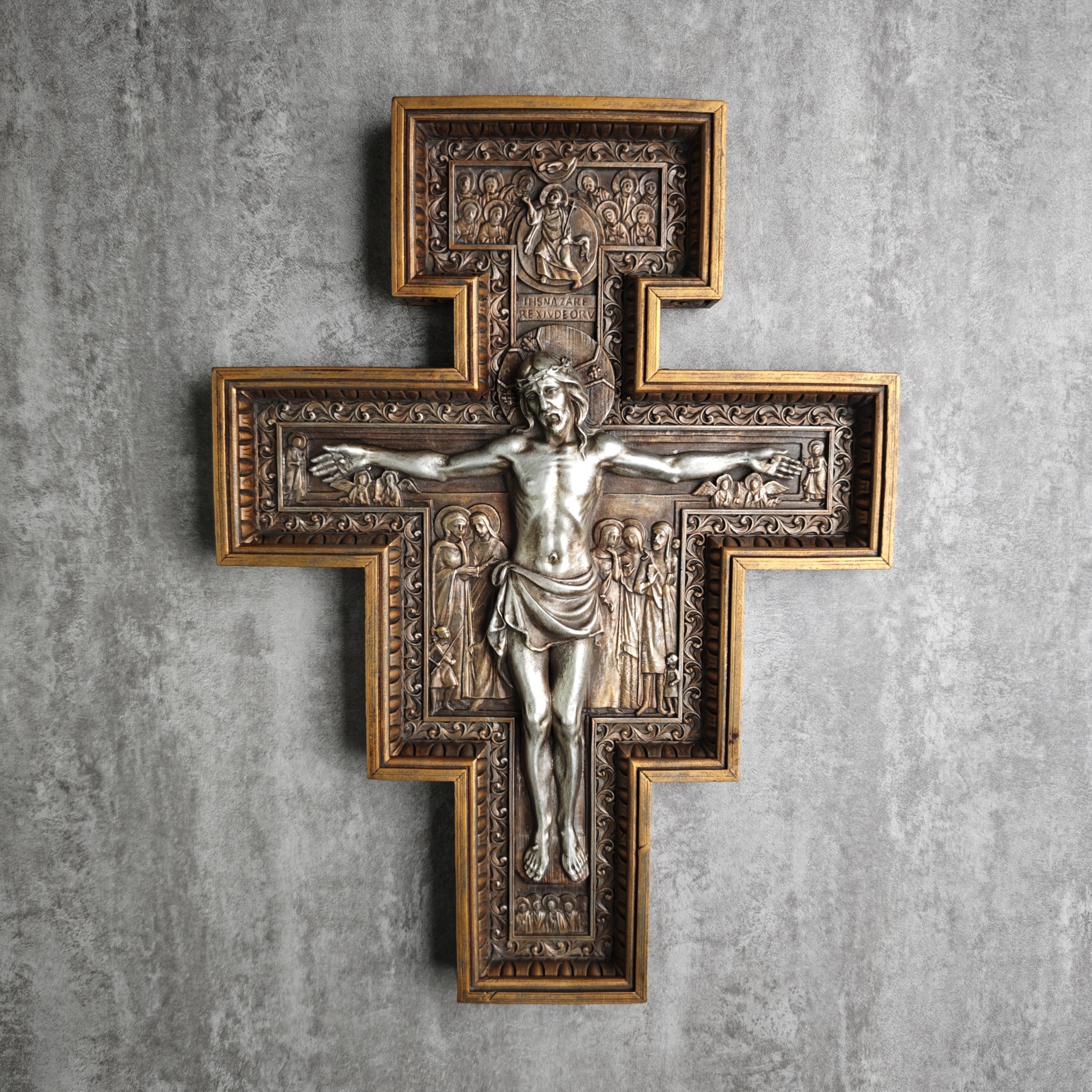 Amazon.com: BC Catholic San Damiano Crucifix Cross, Jesus Christ