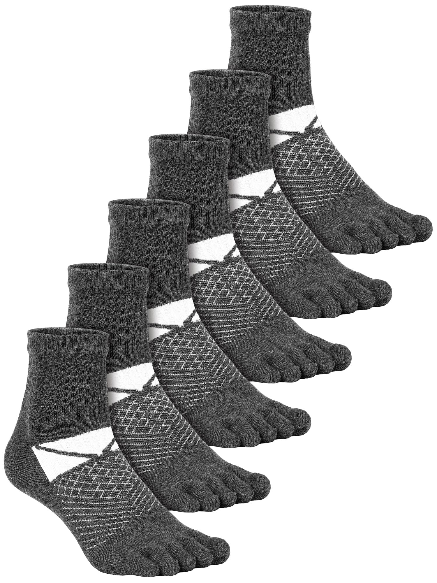 Fourluoo 3/6 Pairs Cotton Toe Socks for Women Men