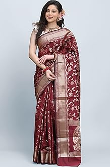 - Women's Banarasi Saree Pure Kanjivaram Silk Saree Soft new ladies 2023 Design Wear Pattu Sarees Latest Party Sari collections With Blouse Piece for Wedding sadi (SAN PARI-182 DARK GREEN)
