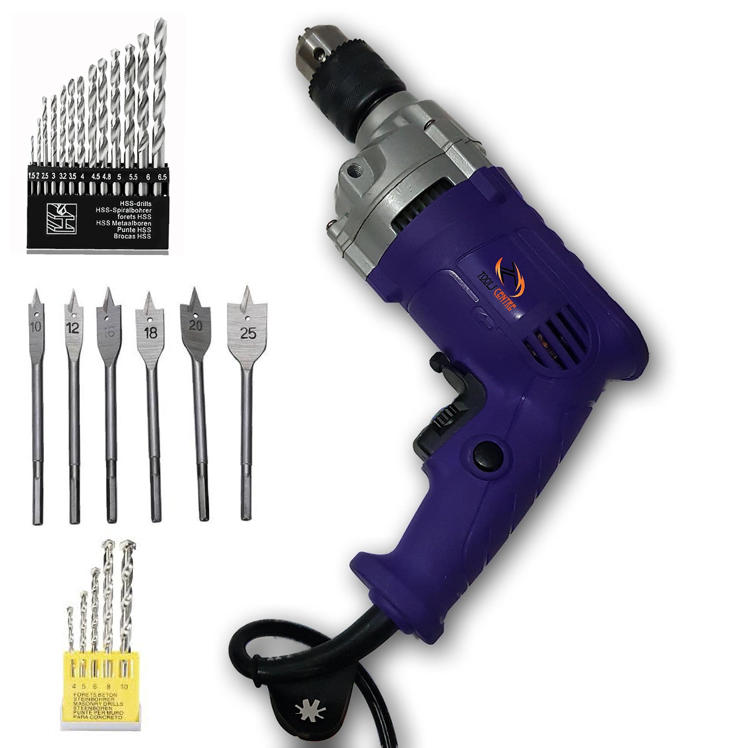 Tools Centre Electric Simple Combo 13mm Drill Machine With Speed Control & Reverse/Forward Facility.