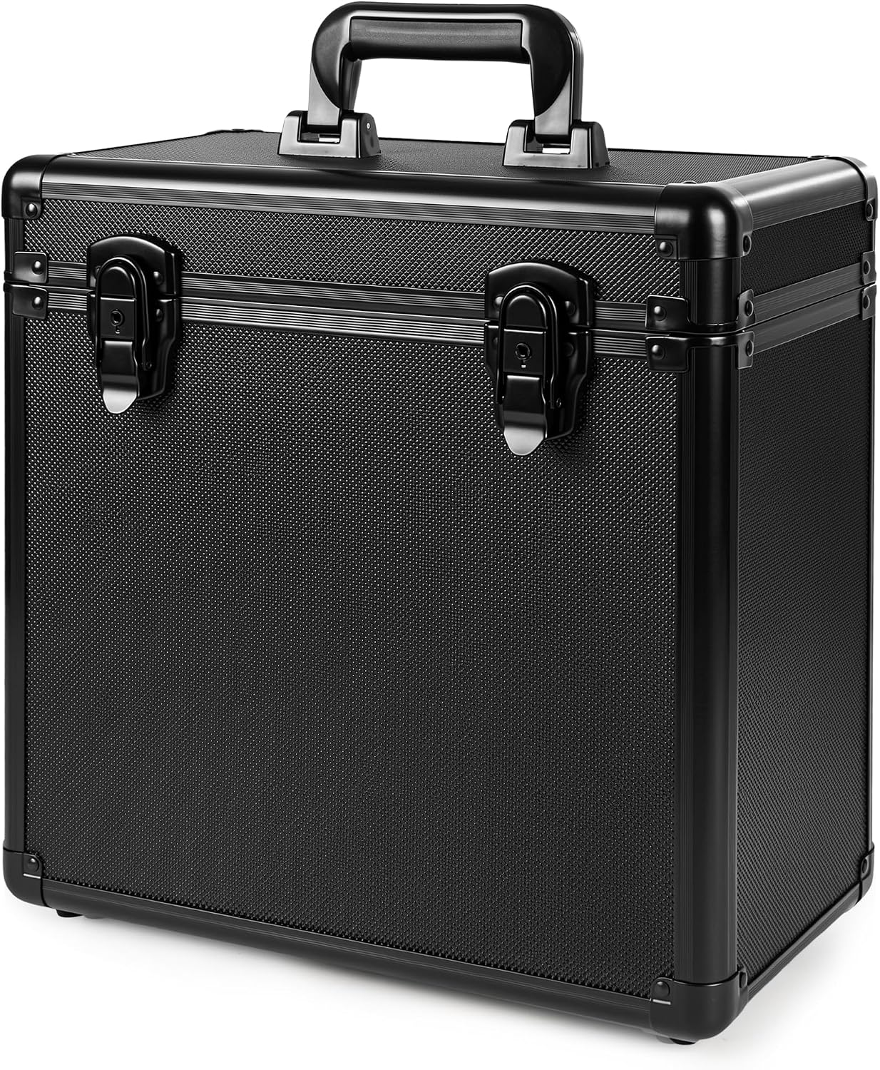 Vinyl Record Storage Case - LP Storage Case with Soft Foam Lining- Aluminum Frame Hard Shell Record Box-Vinyl Collection Storage Fits Up to 30+ Standard 12" LPs