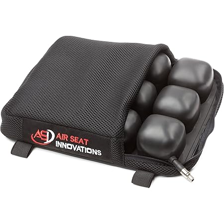 Heated Seat Cushion GRAND PITSTOP Motorcycle Air Seat Cushion, On The Go Inflate & Deflate, Pressure Relief Motorcycle Seat Pad, Shock Proof Comfortable For Motorbike Long Rides (Pillion Premium With Air Pump