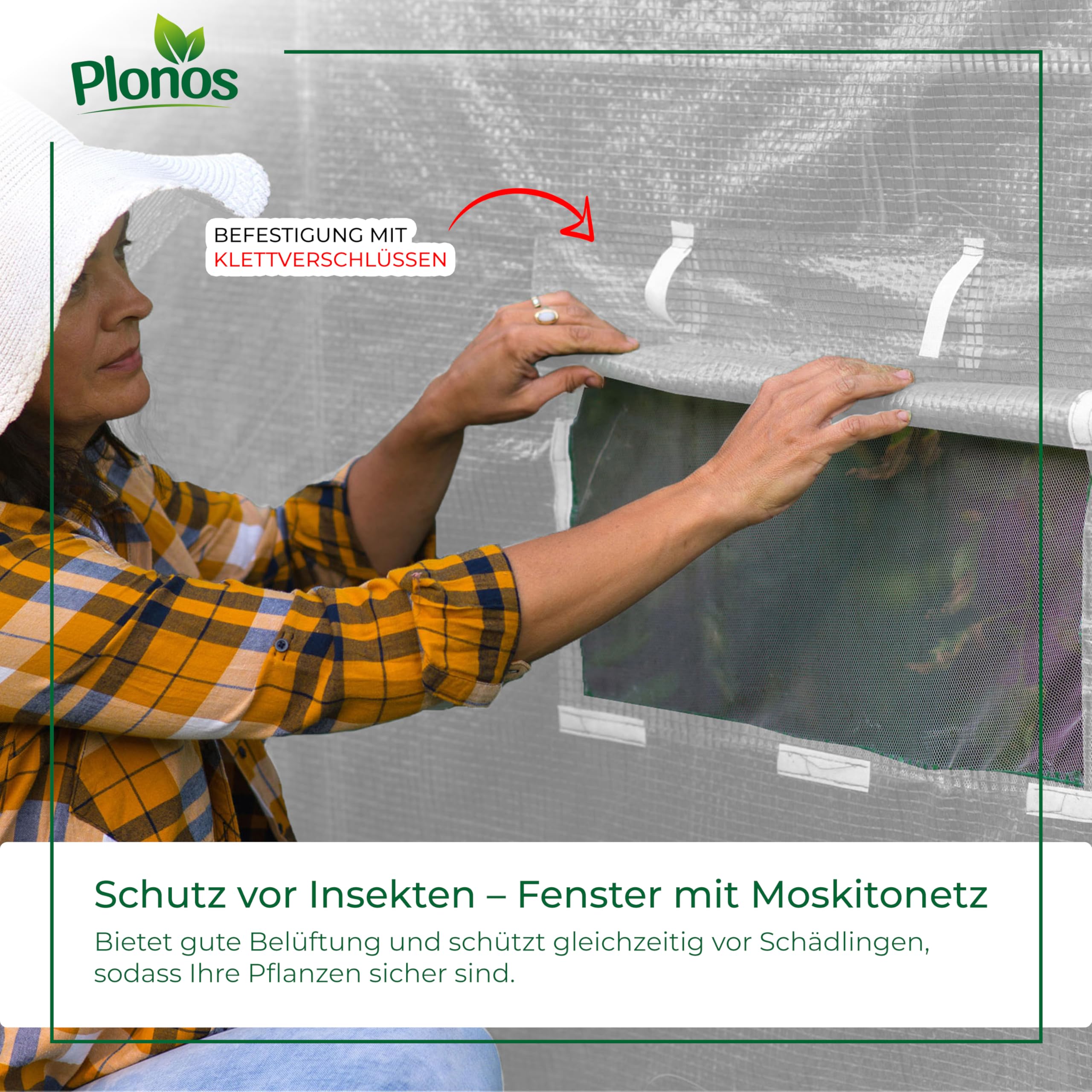 Ersatzfolie für Folientunnel Gewächshaus - 2 x 3 m - 6 m2 - UV4 Schutz - Treibhausfolie mit Fenstern und Moskitonetz - Robuste Gartenfolie - Folie ohne Gestell - Weiß