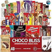 Eastanbul International Snack Box, 40 Chocolate Assortment Bars, Turkish Exotic Snacks, Foreign Exotic Candy Box of Assorted Chocolate for Adults and for Kids, Gift for Holidays &amp; Birthdays