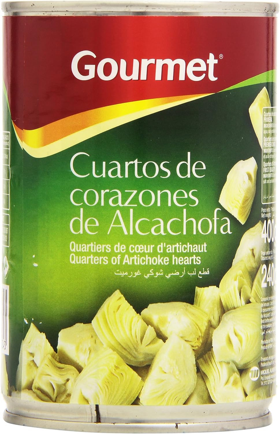 Gourmet Cuartos de Corazones de Alcachofa, 240g