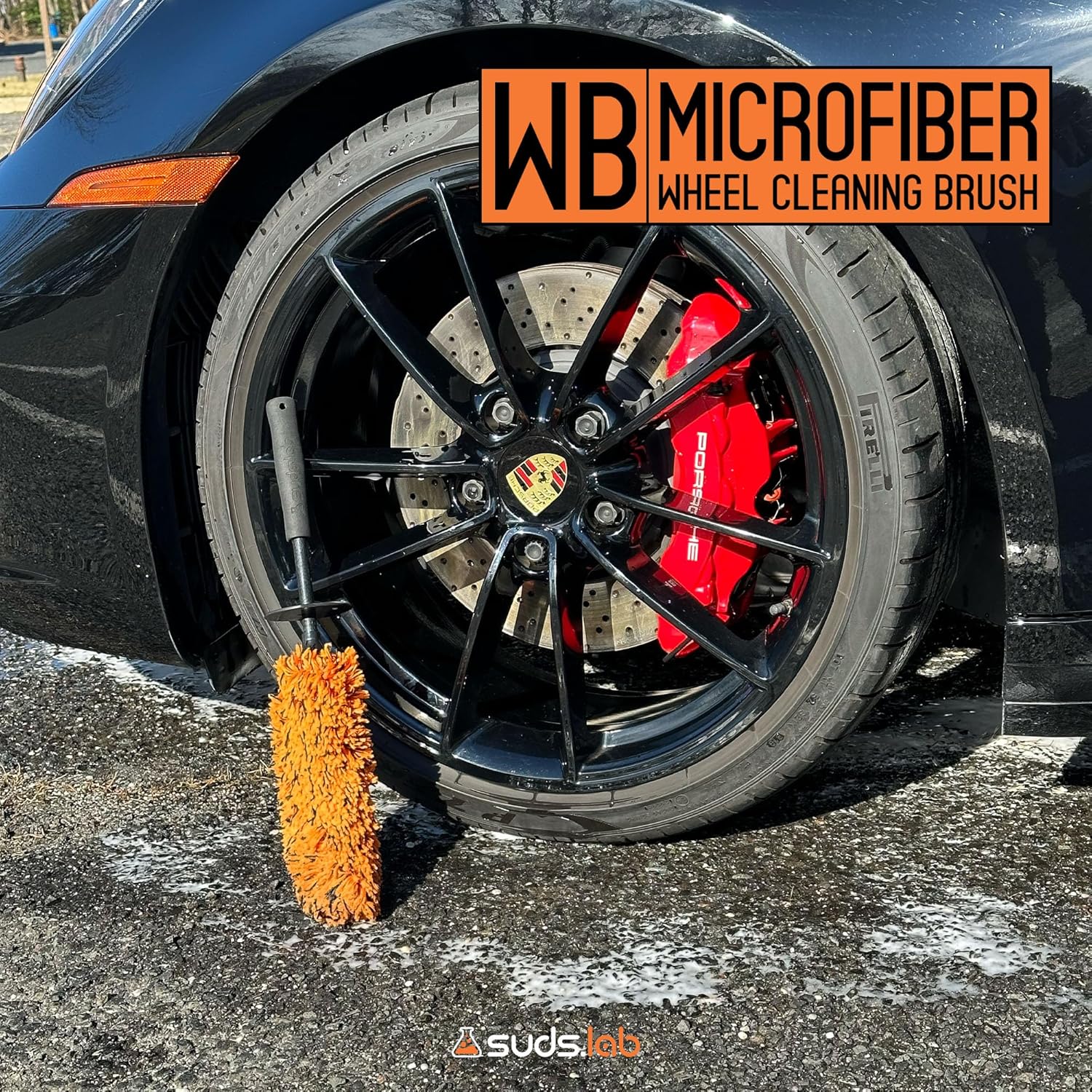 Suds Lab WB Premium Microfiber Cleaning Wheel Brush for All Vehicle Types – 18.1" Ultra-Soft & Scratch-Free Reusable Rim, Wheel, and Tire Brush with Ergonomic Handle - Image 9