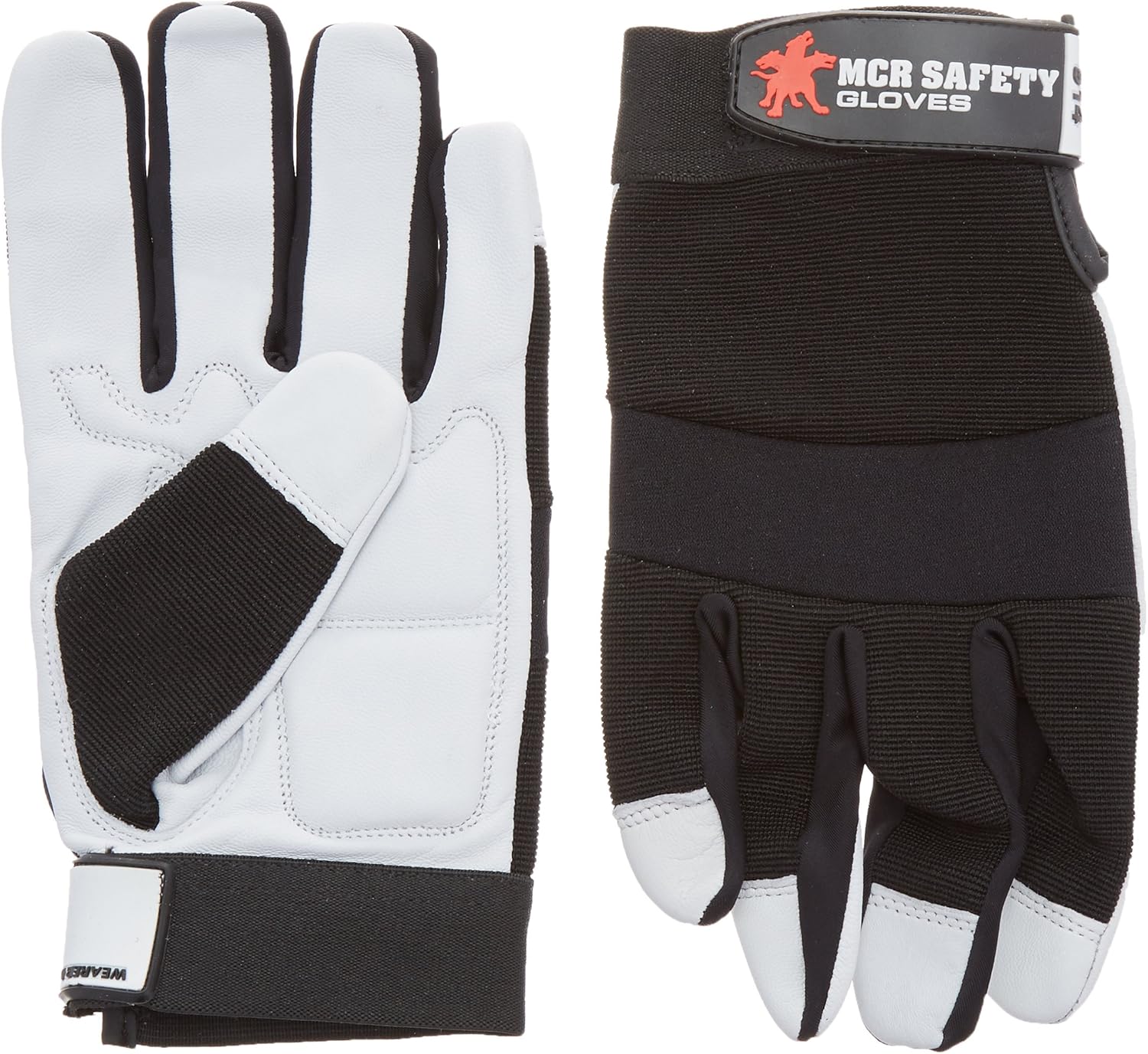MCR Safety 935HVLM Multi-Task Gloves, Black Synthetic Leather, Lime Spandex Back, Hook/Loop Closure, Medium, 1-Pair