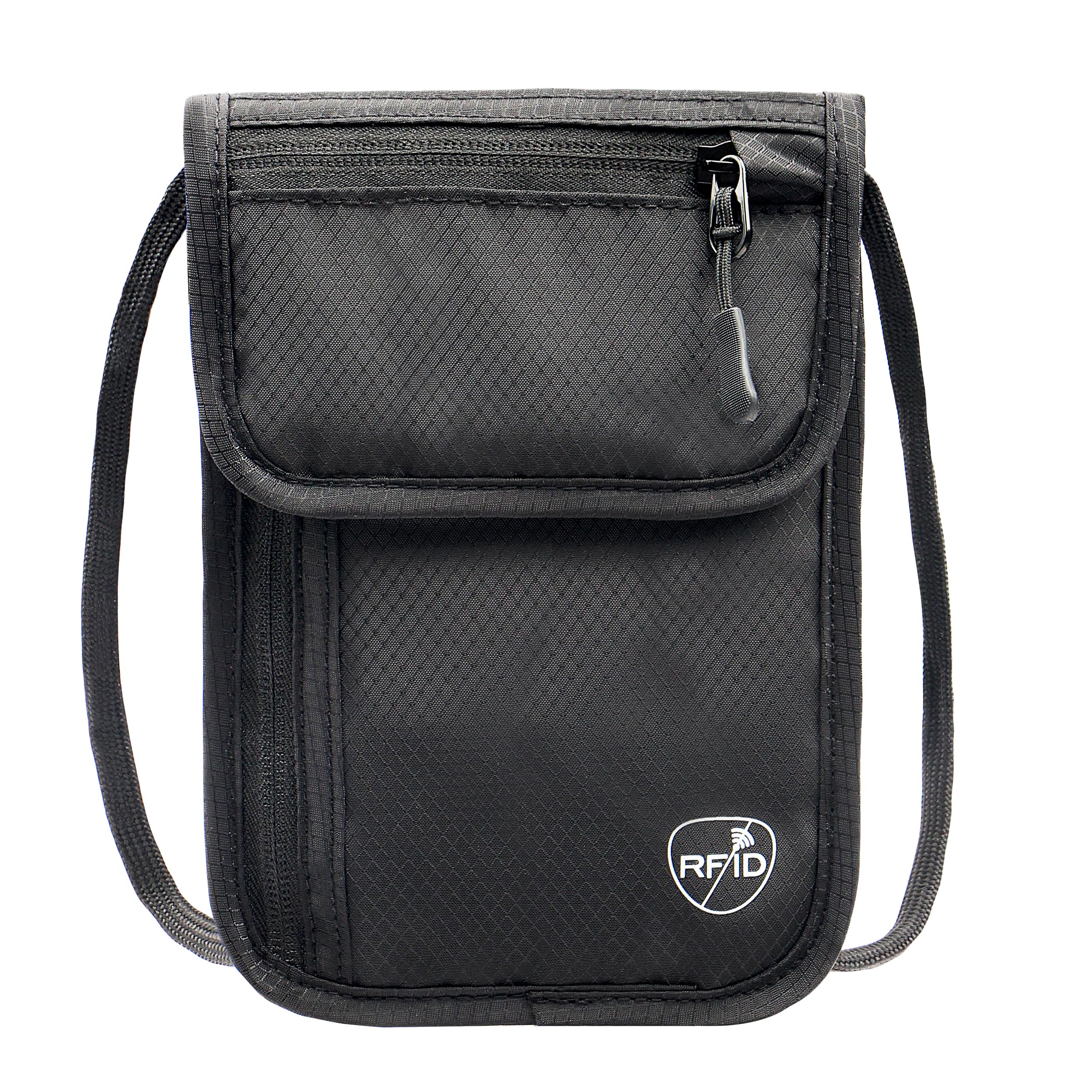 SUPACOOL Passport Holder Bag, Travel Wallet for Men Women Family, Card Holder Organizer, RFID Blocking, Neck Wallet, Hidden Neck Pouch for Travel(