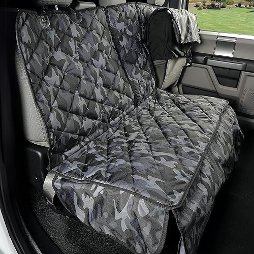 4Knines - Funda de asiento para camionetas doble cabina, protección de asiento trasero, hamaca para mascotas, duradera, para perros, se adapta a
