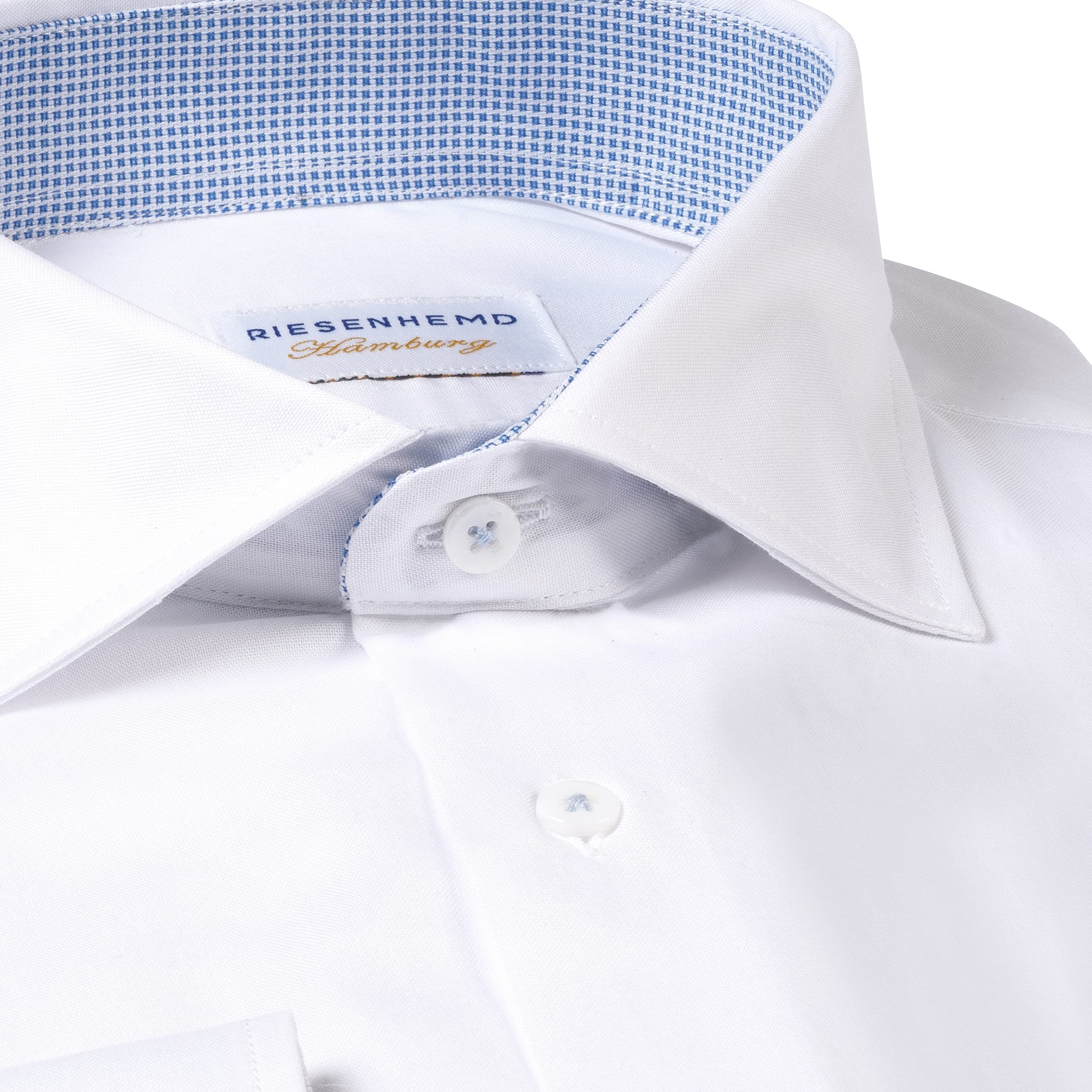 RIESENHEMD - Herren Hemd - extra Langer Arm 72 cm - Freizeithemd/Sommerhemd - 100% Baumwolle - Modern Fit | Slim Fit in Überlänge für große Männer - weiß - Modell Athen