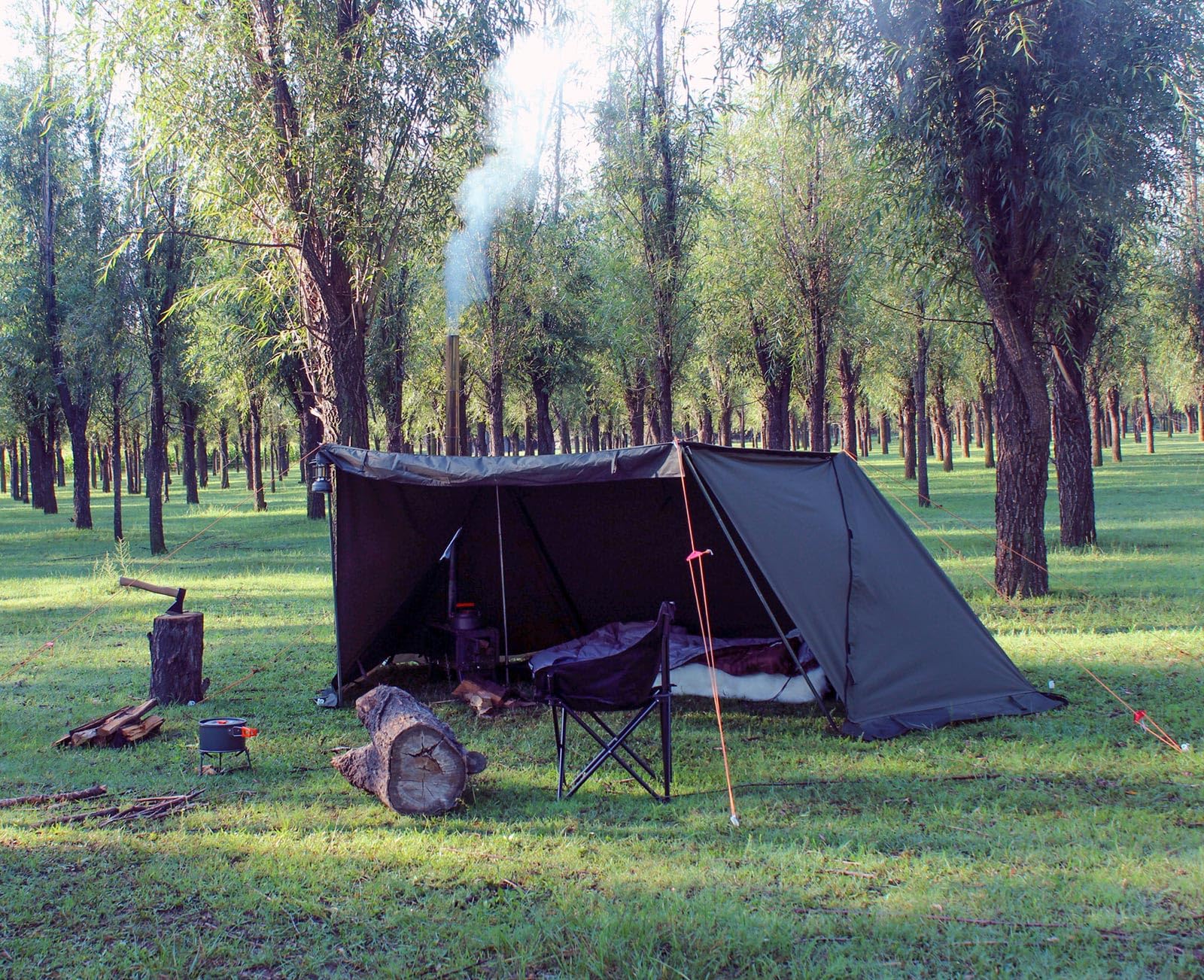 Amazon.co.jp: DomanPark パップテント TC 軍幕 テント ソロ
