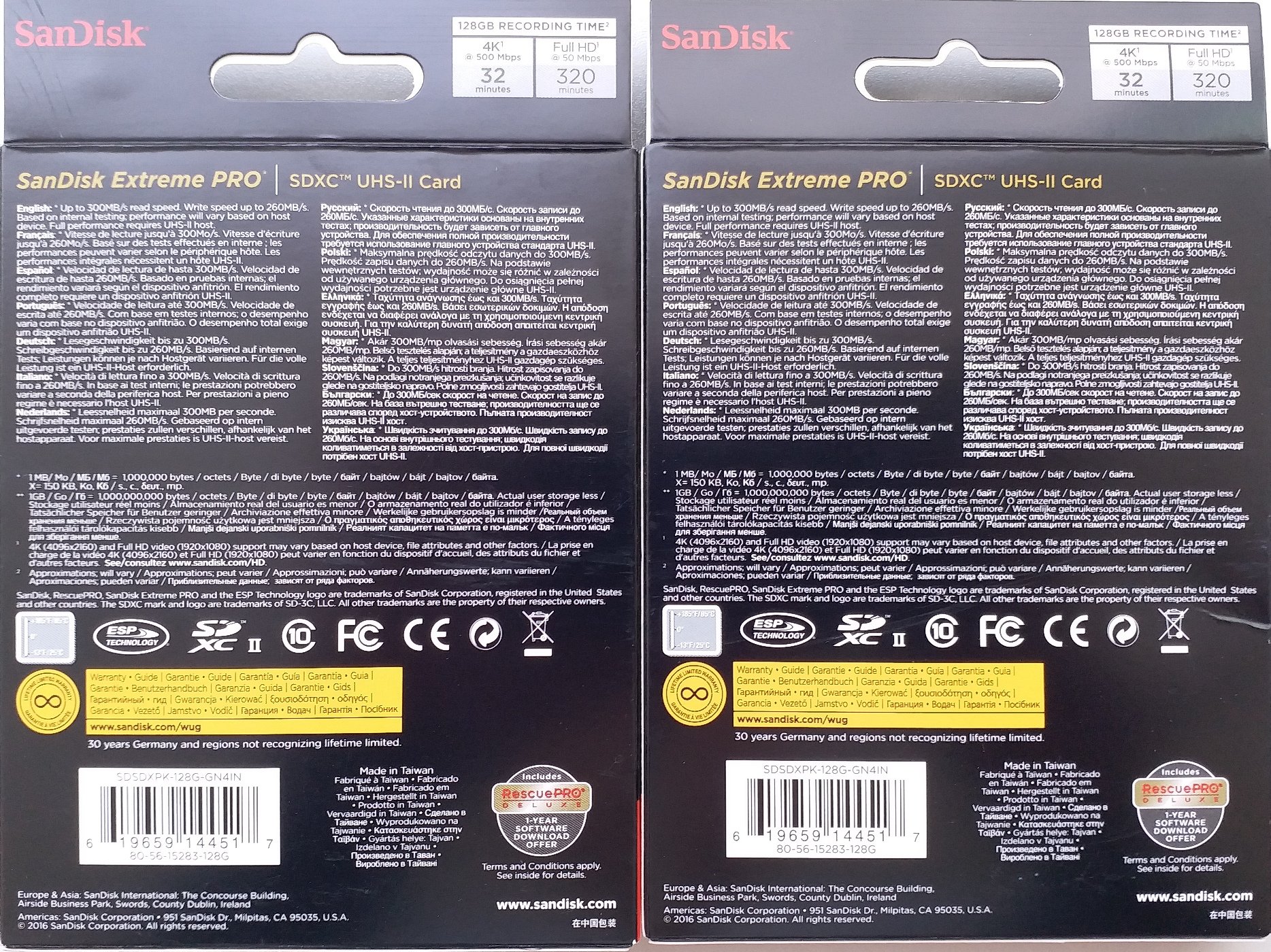 Amazon | Sandisk SDXC Extreme PRO UHS-II 128GB R 300MB/s W 260MB/s